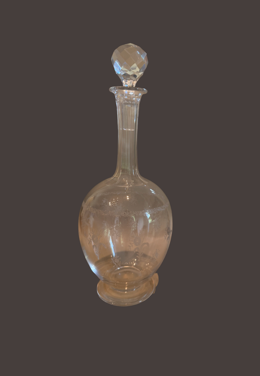 🔥SOLD🔥Antique Victorian Floral Etched Decanter