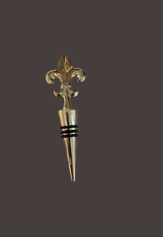Vintage Silver Fleur De Lis Bottle Stop