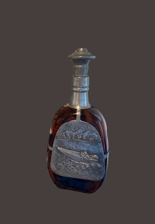 Antique Amber Jet Boat Liquor Bottle