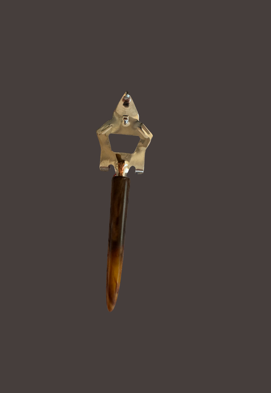 Vintage Marbled Bakelite Bottle Opener (c. 1930–1950)