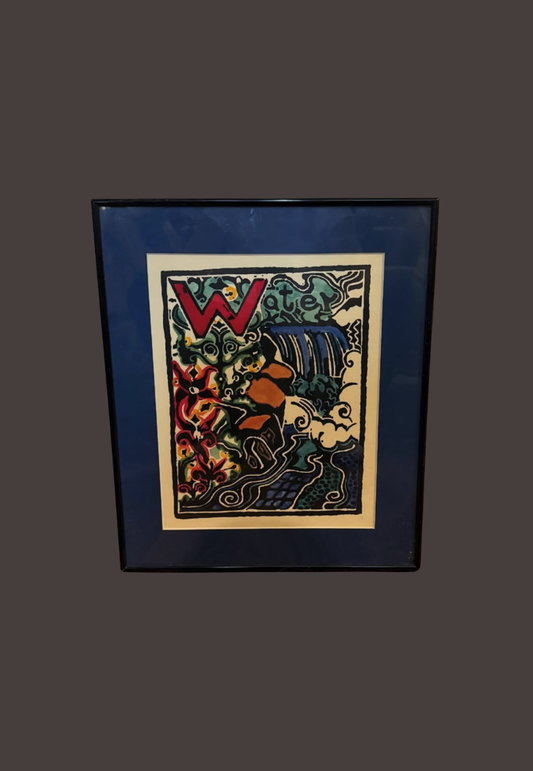 Vintage Walter Inglis Anderson W(ater) Block Print