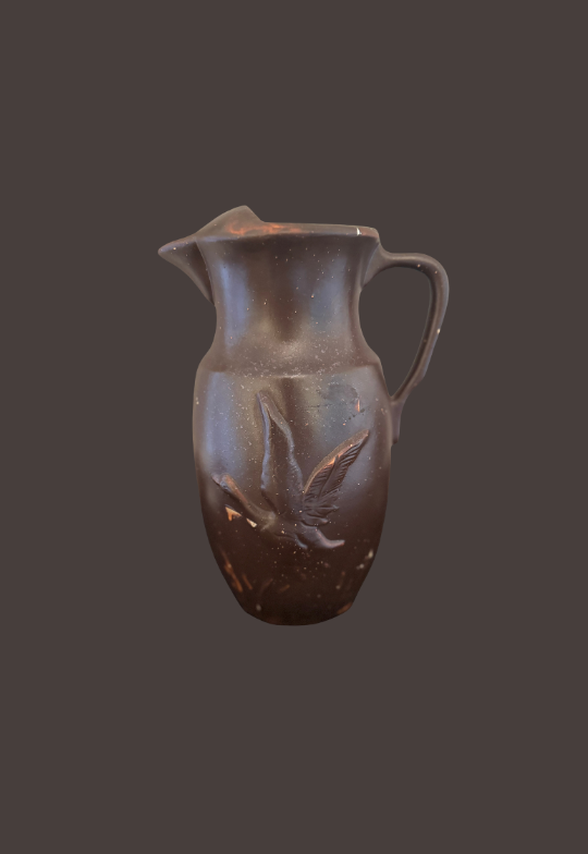 Vintage Flying Geese Brown Stoneware Pitcher